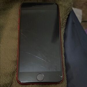 Red Smartphone with Black Screen
